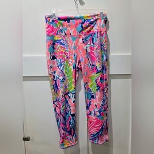 Lilly Pulitzer Luxletic Leggings High Rise Midi Weekender Gumbo Limbo M Floral